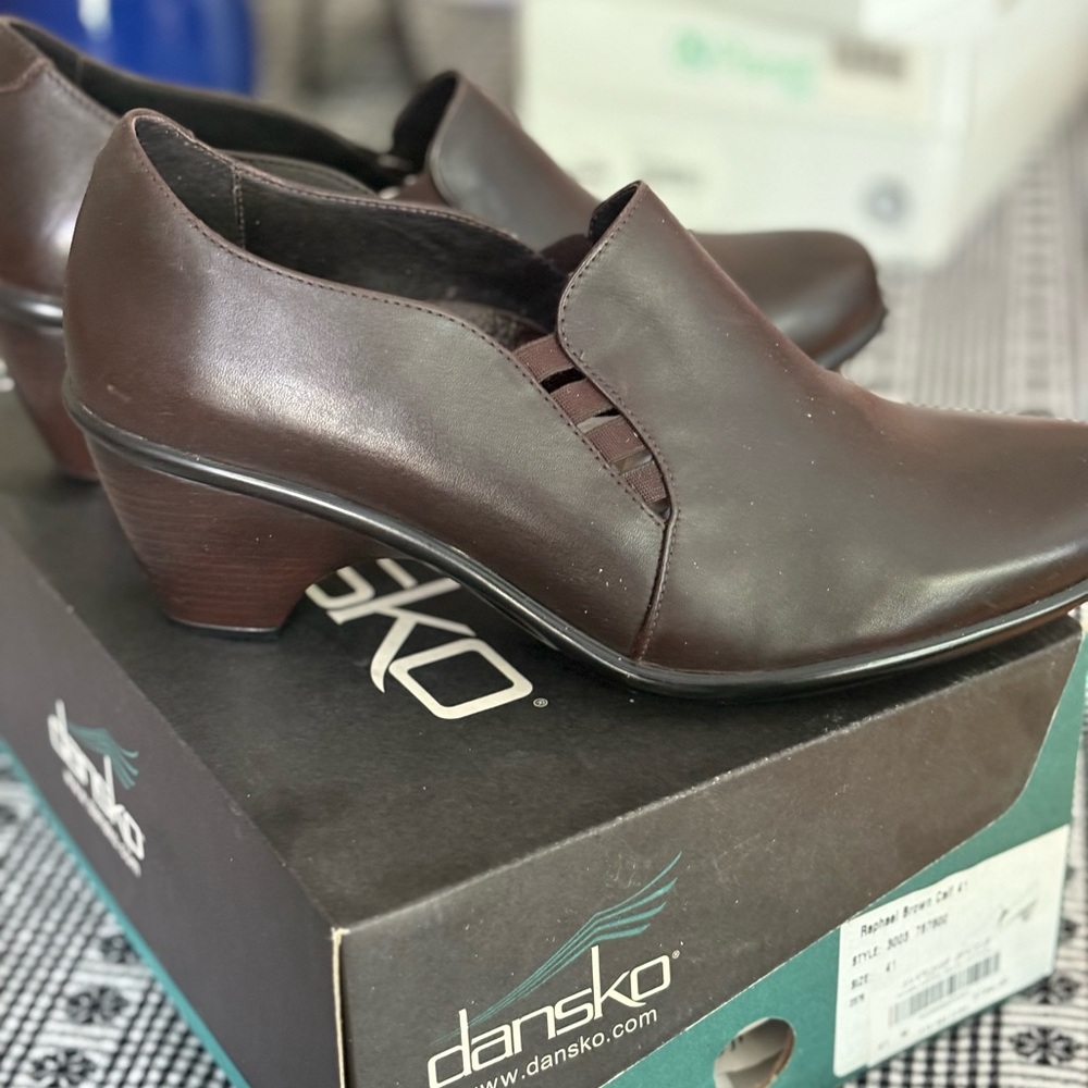 Dansko Women's Dark Brown Leather Mules made in Portugal